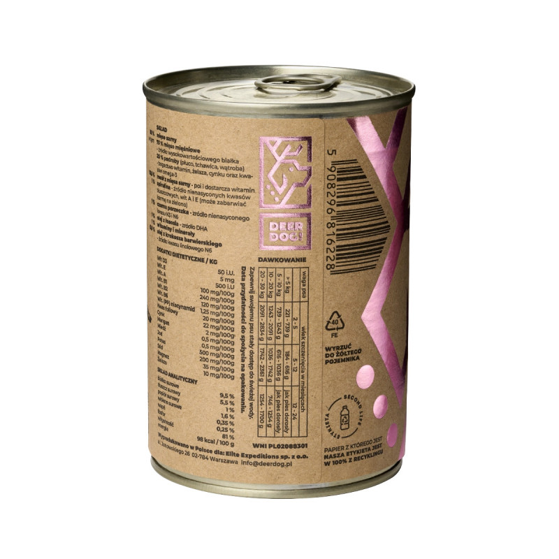 JUNIOR SARNA + SPIRULINA - karma mokra dla szczeniaka 400g