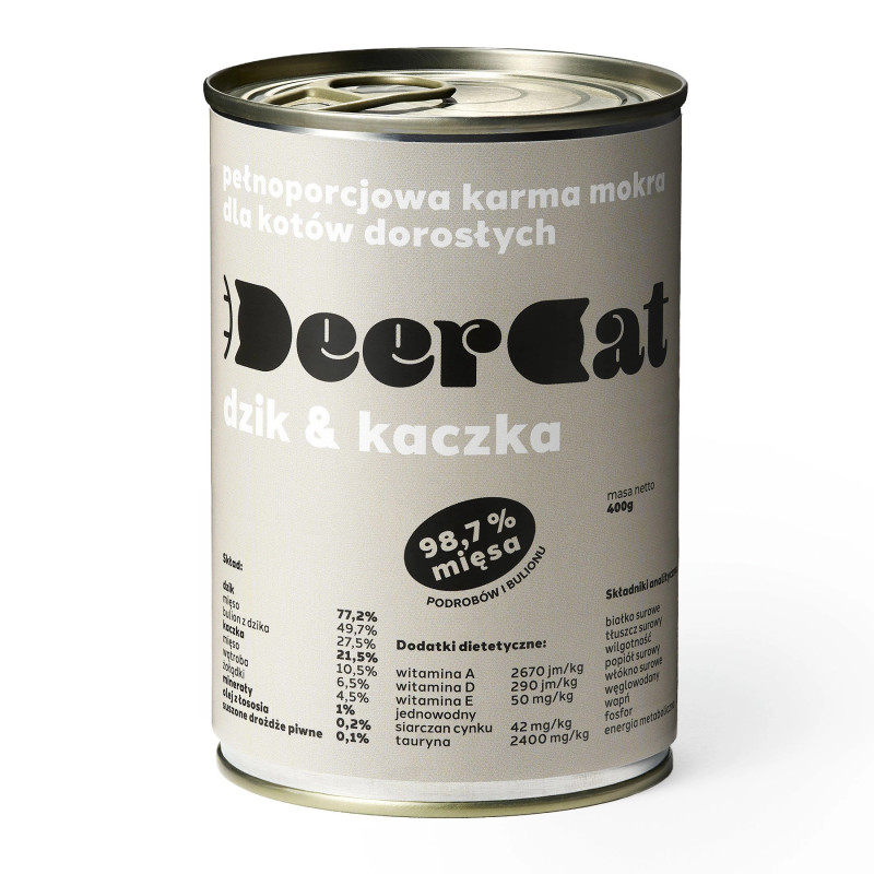 DeerCat Dzik & Kaczka - karma mokra dla kota