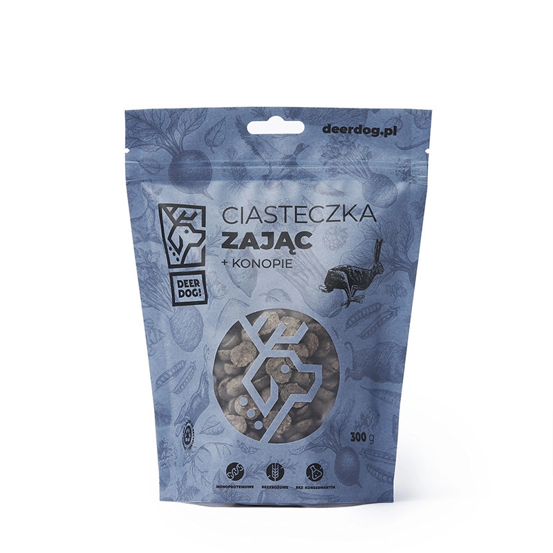 Ciasteczka ZAJĄC + KONOPIE SIEWNE [opakowanie 300 g]